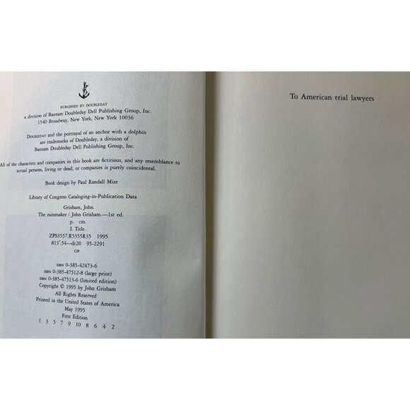 John Grisham Lot of 3 (Partner, Runaway Jury, Rainmaker) Hardcover 1st Ed. Books - Picture 5 of 9